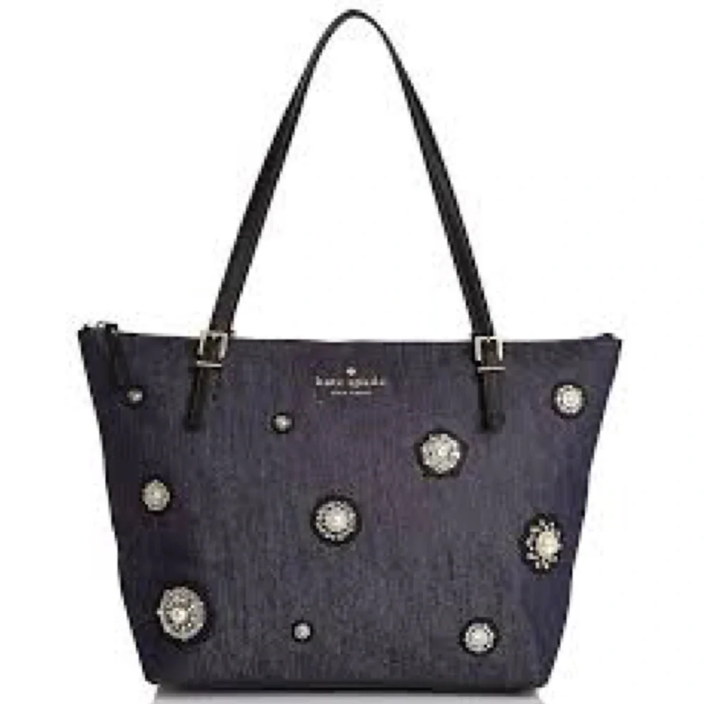 Kate Spade Navy Embellished Tote Bag